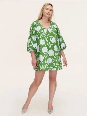 Kate Spade x Target Women's Classic Rose Poplin Long Sleeve Mini Dress, size XL